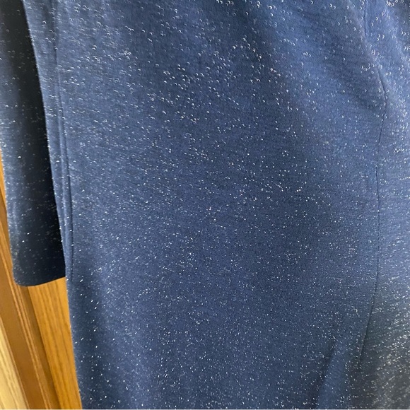 Beautiful plus size dark navy blue long sleeve one shoulder bodycon dress - Picture 7 of 9